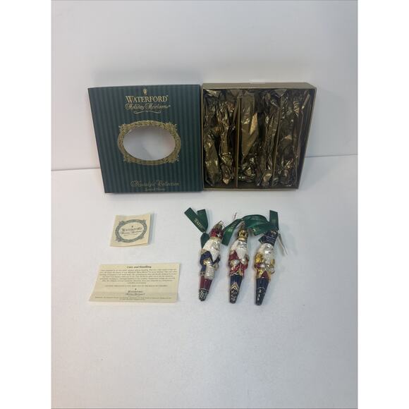 Waterford Holiday Heirlooms Ornaments 3 Nutcrackers Hand Made 2000 w/ Box - Picture 1 of 13